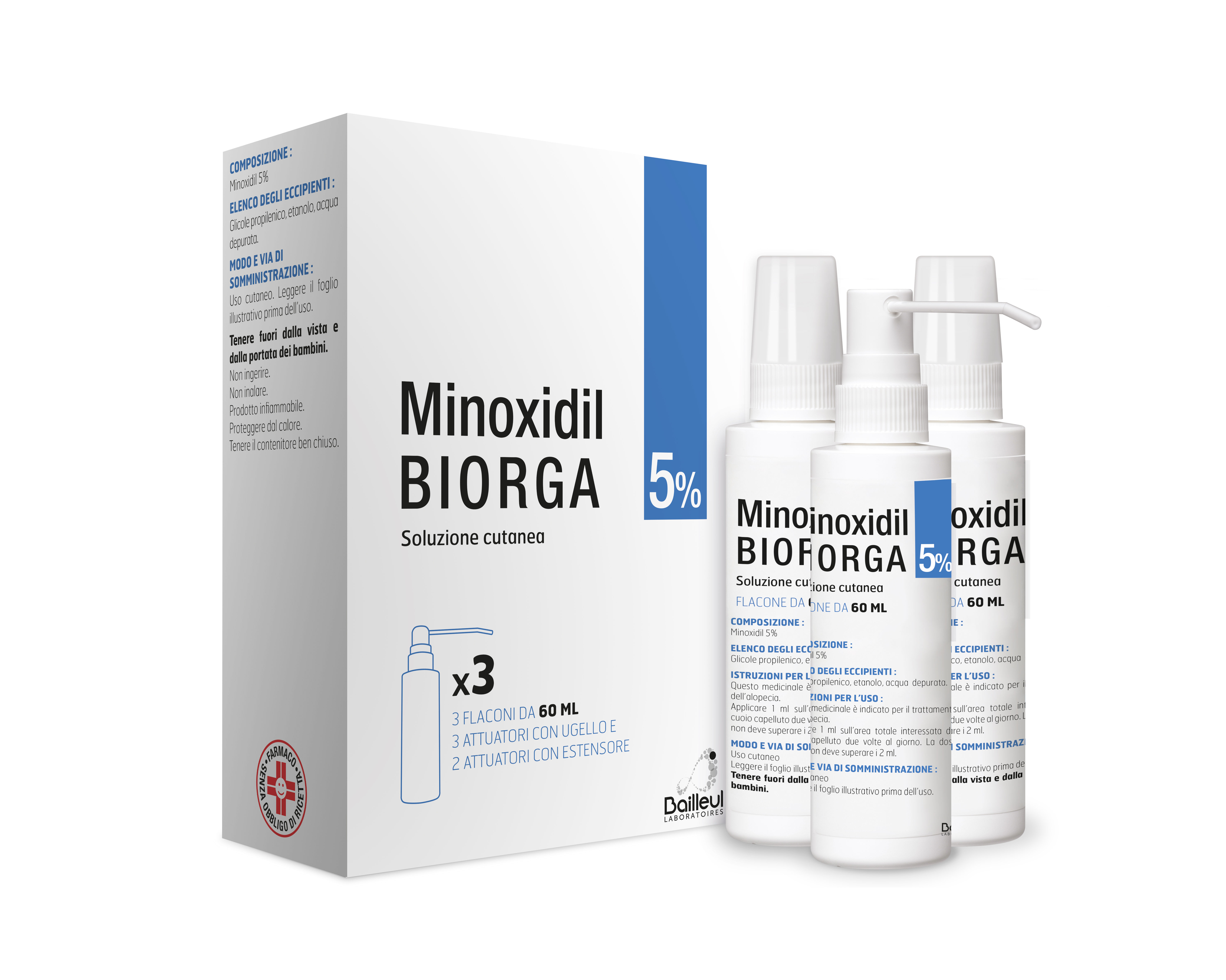 MINOXIDIL BIORGA*SOL CUT 3FL5% - Farmacia Sant Anna SAS del Dott. Mariani Federigo