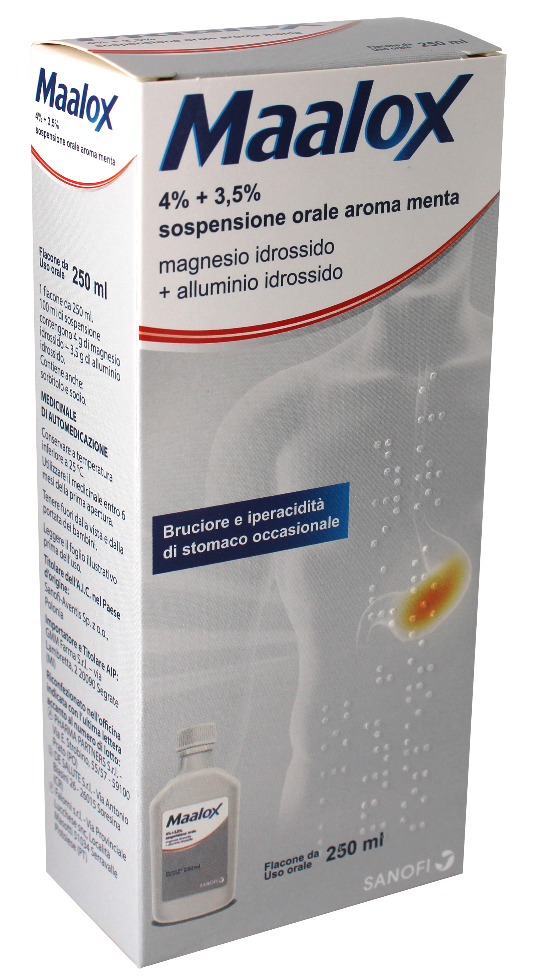 MAALOX*OS SOSP 250ML 4%+3,5% - Farmacia Sant Anna SAS del Dott. Mariani Federigo