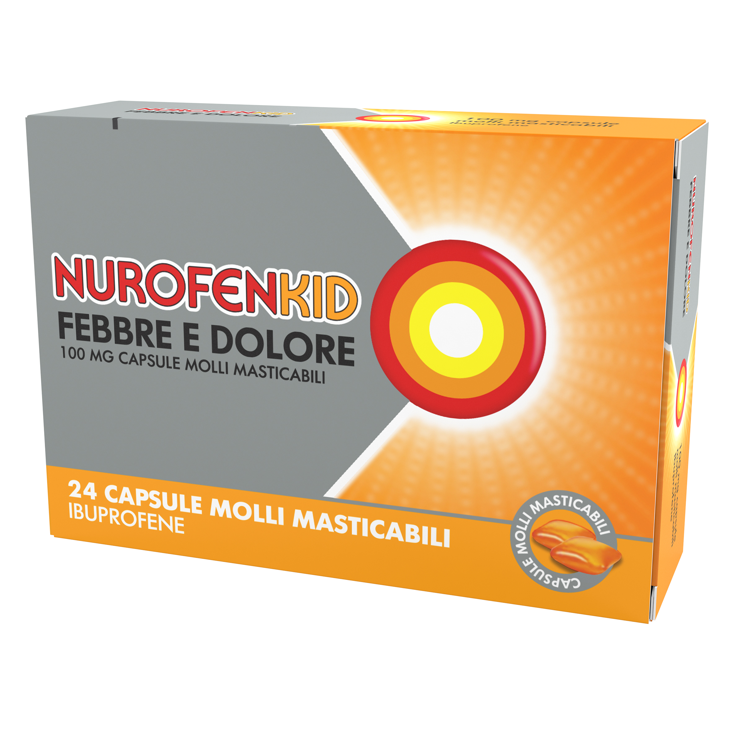 NUROFENKID FEBBRE D*24CPS100MG - Farmacia Sant Anna SAS del Dott. Mariani Federigo