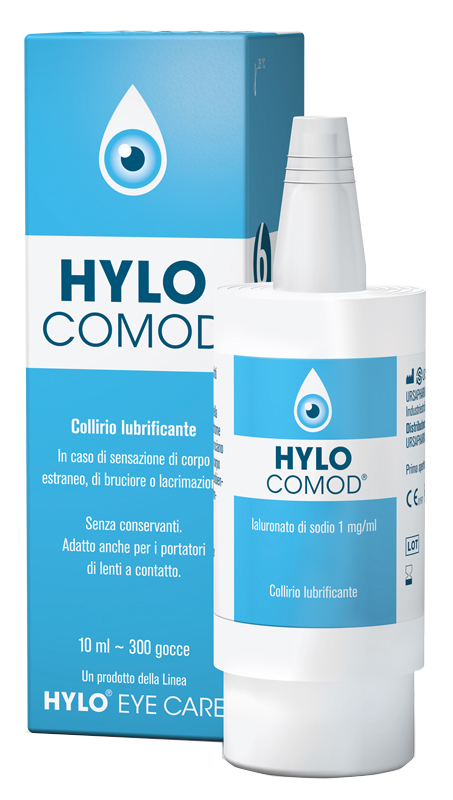 HYLO-COMOD GOCCE OCULARI IALURONATO DI SODIO 0,1%  FLACONCINO 10 ML - Farmacia Sant Anna SAS del Dott. Mariani Federigo
