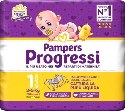 PAMPERS PROGRESSI NEWBORN PANNOLINO 1 2-5KG 28 PEZZI - Farmacia Sant Anna SAS del Dott. Mariani Federigo
