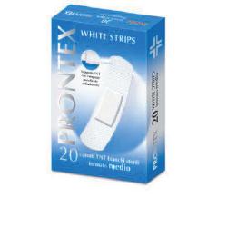 CEROTTO PRONTEX WHITE STRIPS IN TESSUTO NON TESSUTO BIANCO STERILE SCATOLA 20 CEROTTI MEDI - Farmacia Sant Anna SAS del Dott. Mariani Federigo