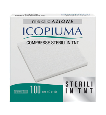 ICOPIUMA GARZA COMPRESSA IN TESSUTO NON TESSUTO ADESIVA 10X10 CM 100 PEZZI - Farmacia Sant Anna SAS del Dott. Mariani Federigo