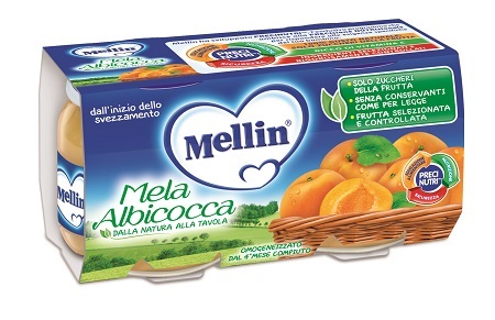 MELLIN OMOGENEIZZATO MELA/ALBICOCCA 100 G 2 PEZZI - Farmacia Sant Anna SAS del Dott. Mariani Federigo