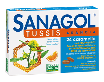 SANAGOL TUSSIS ARANCIA 24 CARAMELLE - Farmacia Sant Anna SAS del Dott. Mariani Federigo