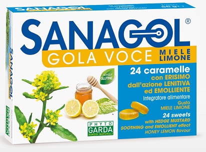 SANAGOL GOLA VOCE MIELE LIMONE 24 CARAMELLE - Farmacia Sant Anna SAS del Dott. Mariani Federigo