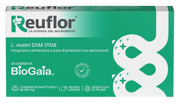 REUFLOR 10 COMPRESSE MASTICABILI AROMA LIMONE - Farmacia Sant Anna SAS del Dott. Mariani Federigo