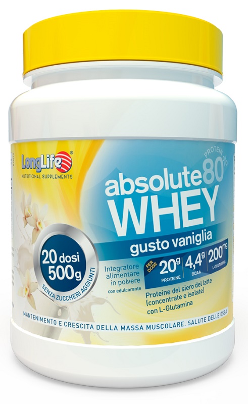 LONGLIFE ABSOLUTE WHEY VANIGLIA 500 G - Farmacia Sant Anna SAS del Dott. Mariani Federigo