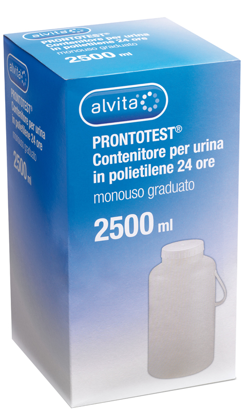 CONTENITORE PER URINA ALVITA PRONTOTEST IN POLIETILENE 24 ORE GRADUATO 2500ML - Farmacia Sant Anna SAS del Dott. Mariani Federigo
