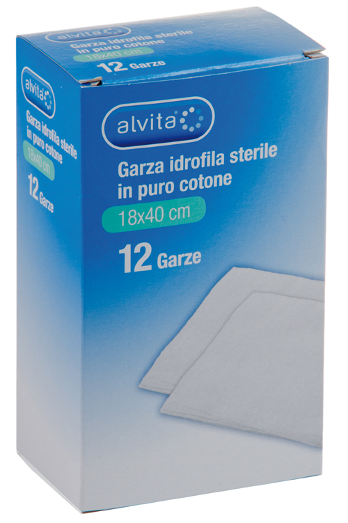 GARZA IDROFILA IN PURO COTONE ALVITA 18X40CM 12 PEZZI - Farmacia Sant Anna SAS del Dott. Mariani Federigo