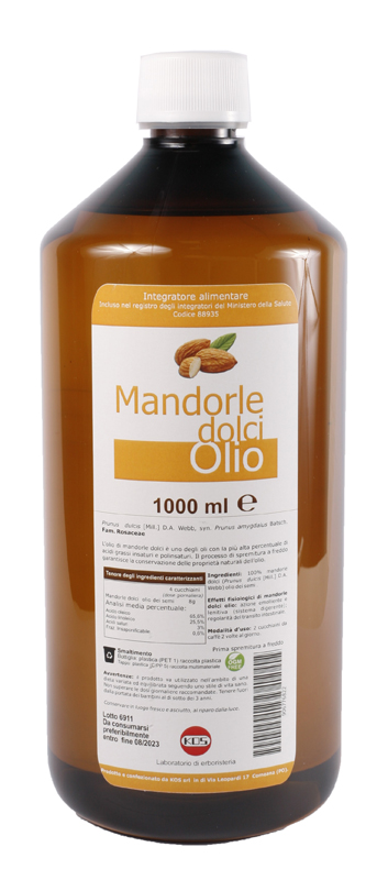 MANDORLE DOLCI OLIO 1000 ML - Farmacia Sant Anna SAS del Dott. Mariani Federigo