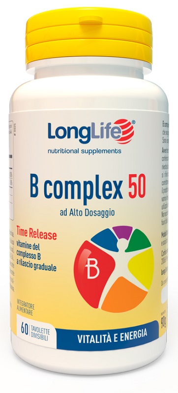 LONGLIFE B COMPLEX 50 RILASCIO GRADUALE 60 TAVOLETTE DIVISIBILI - Farmacia Sant Anna SAS del Dott. Mariani Federigo