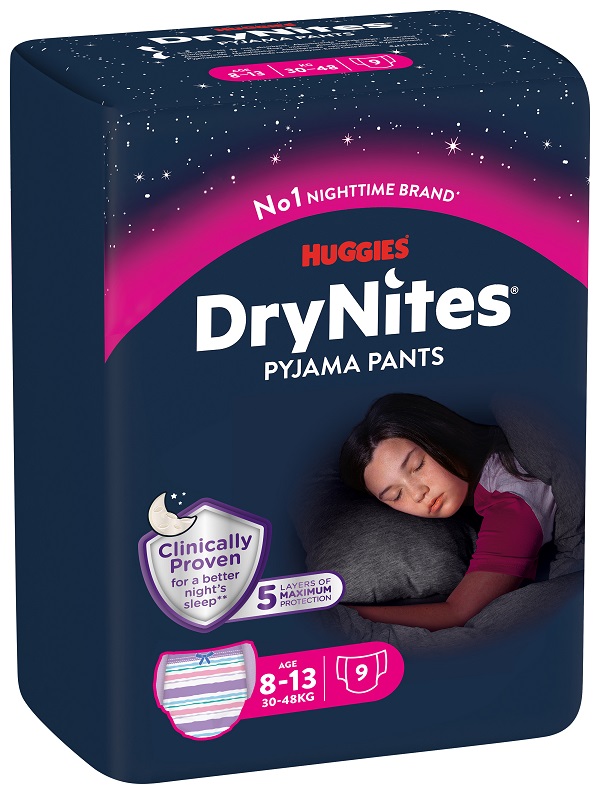 PANNOLINO HUGGIES DRYNITES 8/13 ANNI GIRL L 30/48KG 9 PEZZI - Farmacia Sant Anna SAS del Dott. Mariani Federigo