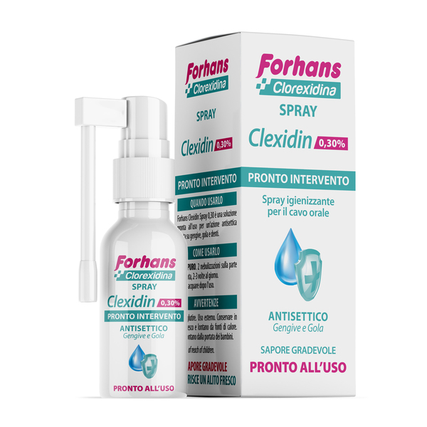 COLLUTORIO SPRAY CON CLOREXIDINA FORHANS CLEXIDIN 50ML - Farmacia Sant Anna SAS del Dott. Mariani Federigo