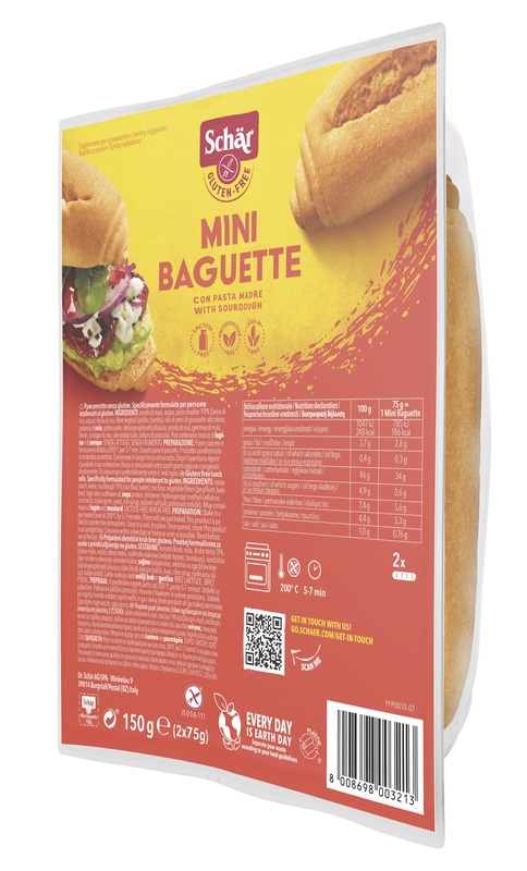 SCHAR MINI BAGUETTE SENZA LATTOSIO 2 X 75 G - Farmacia Sant Anna SAS del Dott. Mariani Federigo