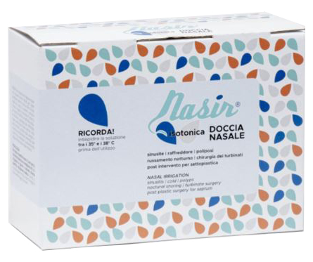 NASIR DOCCIA NASALE CON SOLUZIONE FISIOLOGICA ISOTONICA 10 SACCHE 250 ML + 1 BLISTER - Farmacia Sant Anna SAS del Dott. Mariani Federigo