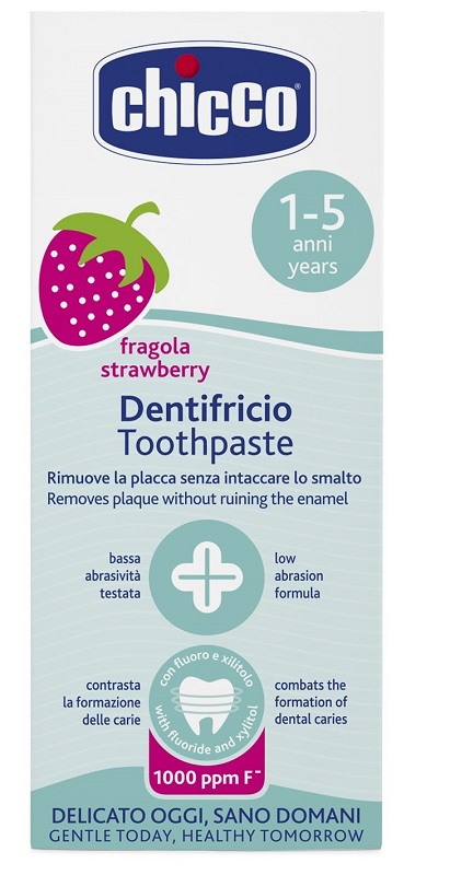 CHICCO DENTIFRICIO FRAGOLA 50 ML 12M+ CON FLUORO - Farmacia Sant Anna SAS del Dott. Mariani Federigo