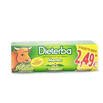 DIETERBA OMOGENEIZZATO MANZO 3 PEZZI 80 G - Farmacia Sant Anna SAS del Dott. Mariani Federigo