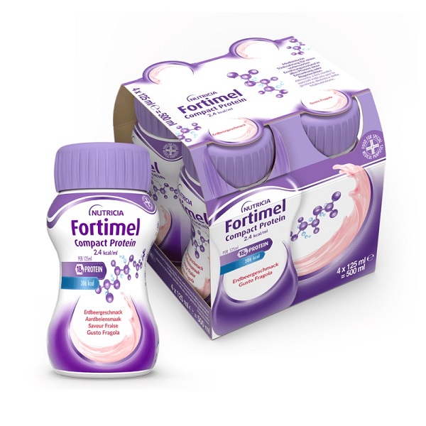 FORTIMEL COMPACT PROTEIN FRAGOLA 4 BOTTIGLIE 125 ML - Farmacia Sant Anna SAS del Dott. Mariani Federigo