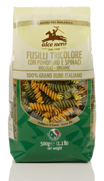 FUSILLI TRICOLORE POMODORO E SPINACI BIO 500 G - Farmacia Sant Anna SAS del Dott. Mariani Federigo