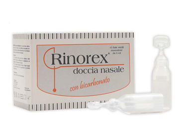 FIALA PER DOCCIA NASALE RINOREX BICARBONATO 15 FIALE 5 ML - Farmacia Sant Anna SAS del Dott. Mariani Federigo