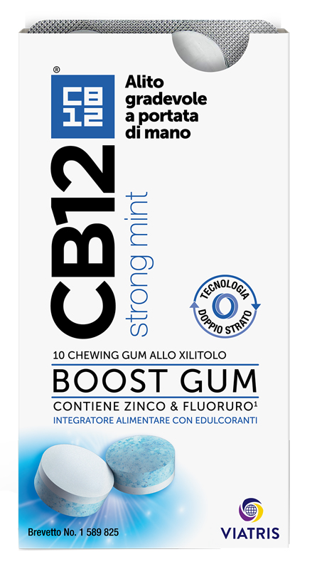 CB12 BOOST 10 CHEWING-GUM ZINCO E FLUORURO NEW FORMULATION - Farmacia Sant Anna SAS del Dott. Mariani Federigo