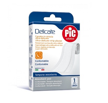 CEROTTO PIC DELICATE STRISCIA BIANCA CON TAMPONE ANTIBATTERICO CM 8X0,5 M - Farmacia Sant Anna SAS del Dott. Mariani Federigo