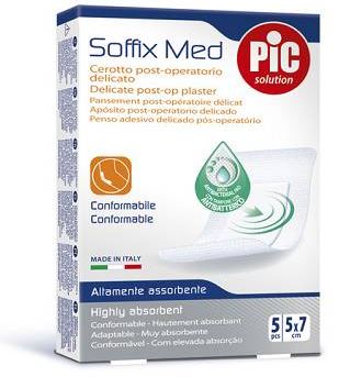 CEROTTO PIC SOFFIX MED IN TNT CON TAMPONE CENTRALE ASSORBENTE STERILE MONOUSO 5X7 CM ANTIBATTERICO 5 PEZZI - Farmacia Sant Anna SAS del Dott. Mariani Federigo