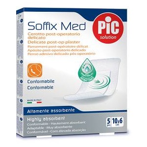 CEROTTO PIC SOFFIX MED IN TNT CON TAMPONE CENTRALE ASSORBENTE STERILE MONOUSO 10X6 CM ANTIBATTERICO 5 PEZZI - Farmacia Sant Anna SAS del Dott. Mariani Federigo