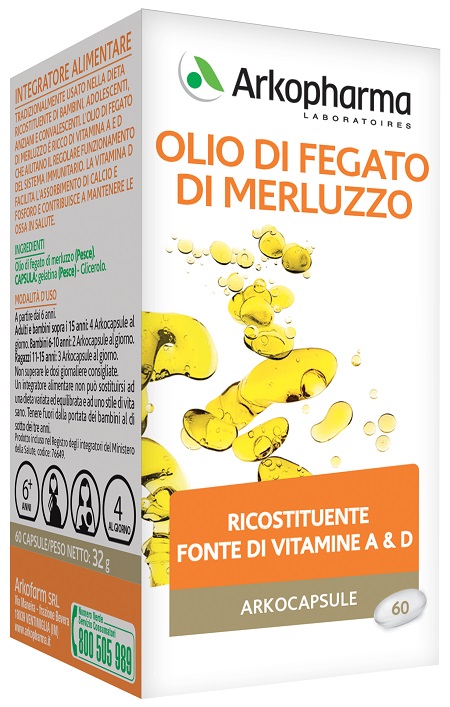 ARKO CAPSULE OLIO FEGATO MERLUZZO 60 CAPSULE - Farmacia Sant Anna SAS del Dott. Mariani Federigo