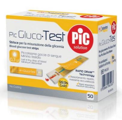 STRISCE MISURAZIONE GLICEMIA PIC GLUCOTEST 50 PEZZI - Farmacia Sant Anna SAS del Dott. Mariani Federigo