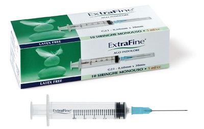 SIRINGA EXTRAFINE 5 ML GAUGE 23 0,60X30MM 10 PEZZI - Farmacia Sant Anna SAS del Dott. Mariani Federigo
