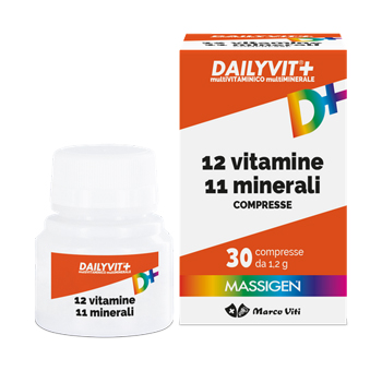 MASSIGEN DAILYVIT 12 VITAMINE 11 MINERALI 30 COMPRESSE RIVESTITE - Farmacia Sant Anna SAS del Dott. Mariani Federigo
