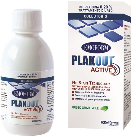 EMOFORM PLAK OUT ACTIVE CLOREXIDINA 0,20% COLLUTORIO 200 ML - Farmacia Sant Anna SAS del Dott. Mariani Federigo