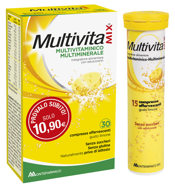 MULTIVITAMIX SENZA ZUCCHERO 30 COMPRESSE EFFERVESCENTI - Farmacia Sant Anna SAS del Dott. Mariani Federigo