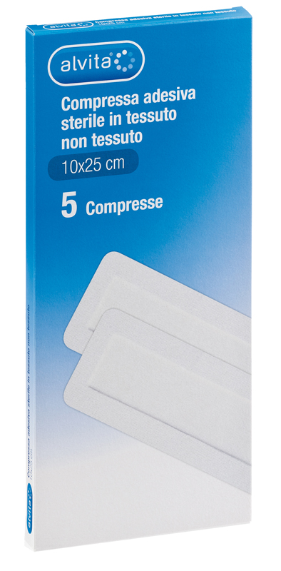 ALVITA GARZA COMPRESSA AUTOADESIVA IN TNT 10X25CM 5 PEZZI - Farmacia Sant Anna SAS del Dott. Mariani Federigo