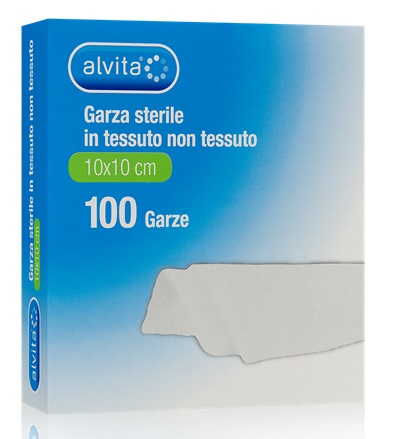 ALVITA GARZA STERILE IN TESSUTO NON TESSUTO 10X10CM 100 PEZZI - Farmacia Sant Anna SAS del Dott. Mariani Federigo