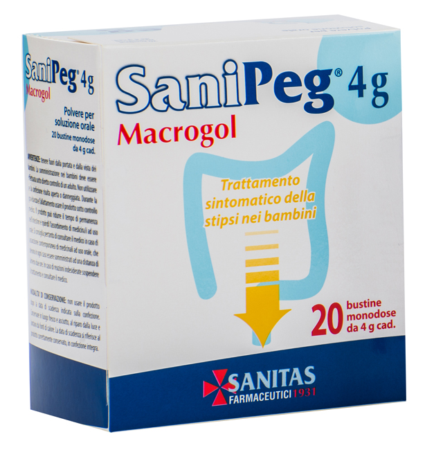 SANIPEG MACROGOL POLVERE PER SOLUZIONE ORALE 20 BUSTINE DA 4 G - Farmacia Sant Anna SAS del Dott. Mariani Federigo