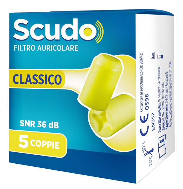 SCUDO FILTRO AURICOLARE CLASSICO SNR 36 DB 7-12MM 5 PAIA - Farmacia Sant Anna SAS del Dott. Mariani Federigo