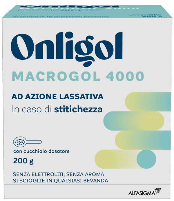 ONLIGOL MACROGOL 4000 200 G CON CUCCHIAINO DOSATORE SENZA ZUCCHERO - Farmacia Sant Anna SAS del Dott. Mariani Federigo