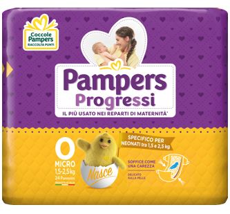 PAMPERS PROGRESSI MICRO PANNOLINI PER BAMBINI 24 PEZZI - Farmacia Sant Anna SAS del Dott. Mariani Federigo
