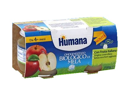 HUMANA OMOGENEIZZATO MELA BIO 2 VASETTI 100G - Farmacia Sant Anna SAS del Dott. Mariani Federigo