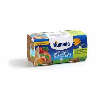 HUMANA OMOGENEIZZATO FRUTTA MISTA BIO 2 VASETTI 100 G - Farmacia Sant Anna SAS del Dott. Mariani Federigo