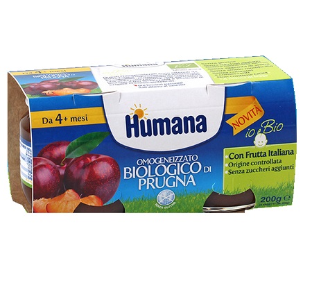 HUMANA OMOGENEIZZATO PRUGNA BIO 2 VASETTI 100 G - Farmacia Sant Anna SAS del Dott. Mariani Federigo