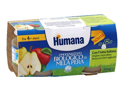 HUMANA OMOGENEIZZATO MELA/PERA BIO 2 VASETTI 100 G - Farmacia Sant Anna SAS del Dott. Mariani Federigo