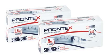SIRINGA PRONTEX 5 ML AGO IND 10 PEZZI - Farmacia Sant Anna SAS del Dott. Mariani Federigo