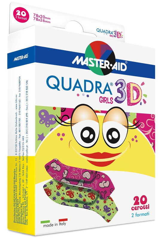 CEROTTO MASTER-AID QUADRA 3D GIRLS 20 PEZZI ASSORTITI - Farmacia Sant Anna SAS del Dott. Mariani Federigo