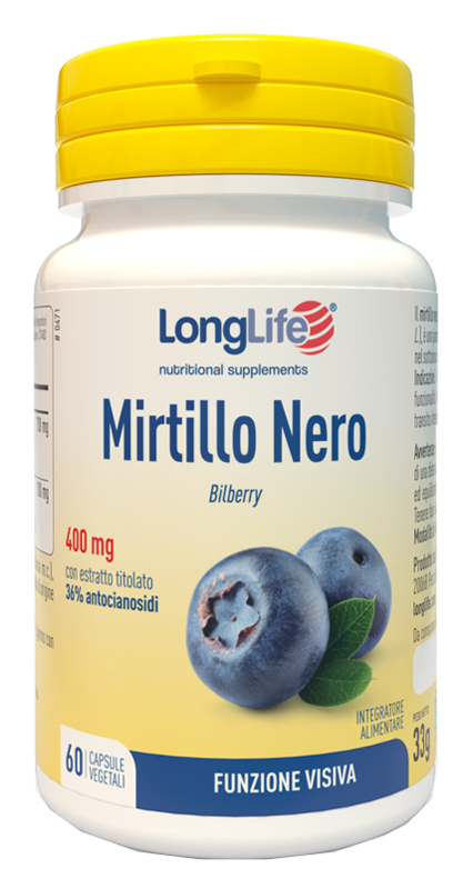 LONGLIFE MIRTILLO NERO 60 CAPSULE VEGETALI - Farmacia Sant Anna SAS del Dott. Mariani Federigo