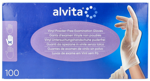 GUANTI DA ISPEZIONE ALVITA IN VINILE SENZA TALCO M 100 PEZZI - Farmacia Sant Anna SAS del Dott. Mariani Federigo