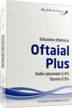 SOLUZIONE OFTALMICA OFTAIAL PLUS ACIDO IALURONICO 0,4% E TAURINA 15 FLACONCINI RICHIUDIBILI DA 0,6 ML - Farmacia Sant Anna SAS del Dott. Mariani Federigo